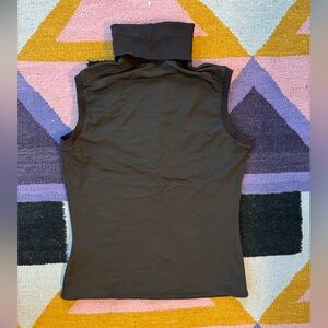 Brown Miu Miu Turtleneck Sleeveless Top